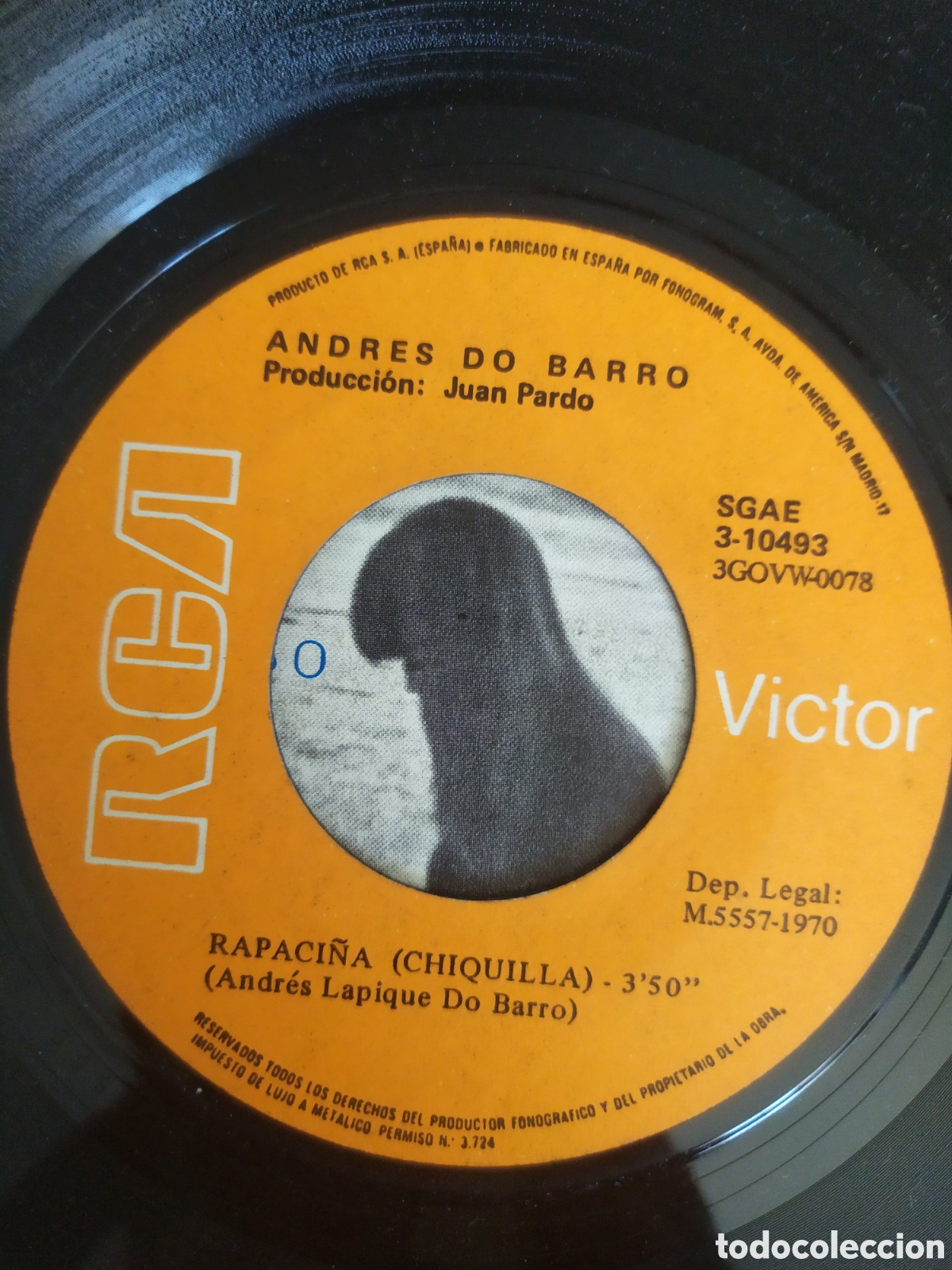 Discos de vinilo: Single Andr&eacute;s Do Barro. Corpi&ntilde;o Exitoso / Rapaci&ntilde;a - Foto 4