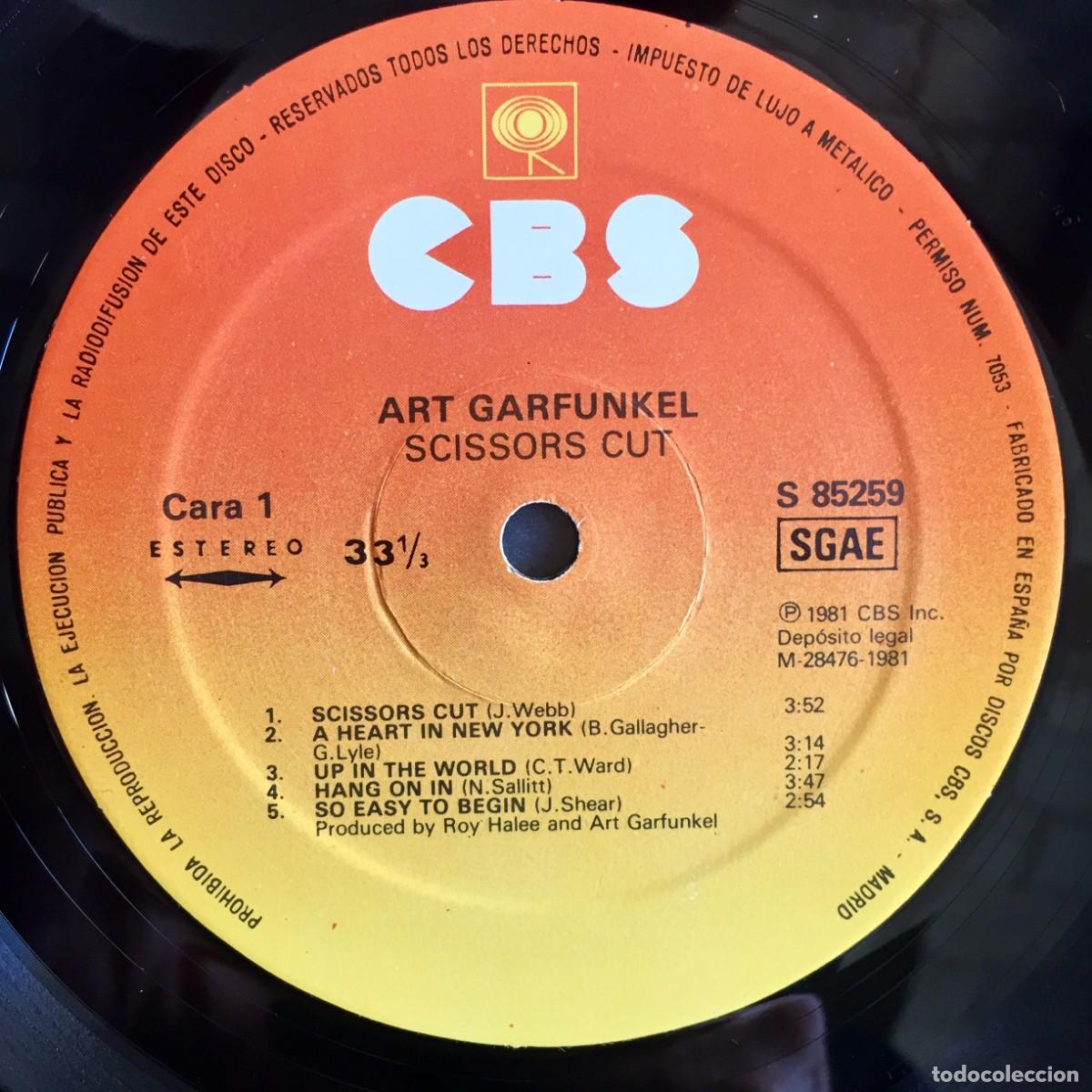 Discos de vinilo: ART GARFUNKEL : SCISSORS CUT [CBS - ESP 1981] LP - Foto 4