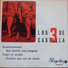 Discos de vinilo: SINGLE - LOS 3 DE CASTILLA - GUANTANAMERA - PERGOLA 10 097 - ESPAÑA 1967. Lote 403401889