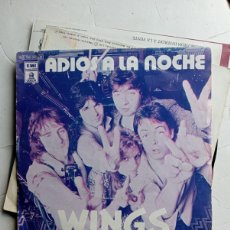Discos de vinilo: WINGS (2) - ADIOS A LA NOCHE (7”, SINGLE) 1979 RARO PROMO. Lote 403422494