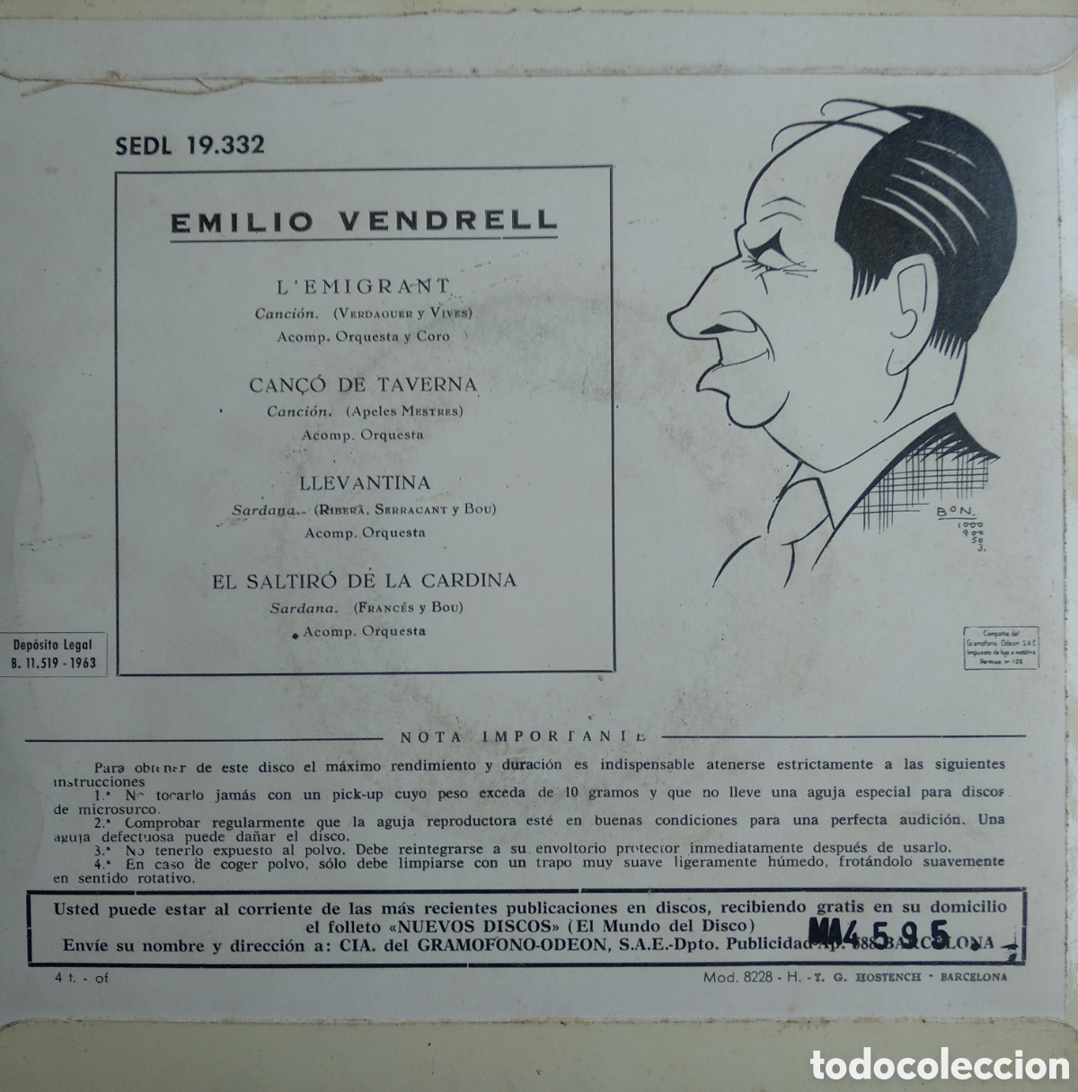 Discos de vinilo: *EMILI VENDRELL, SPAIN, REGAL, 1963, CS.2 - Foto 2