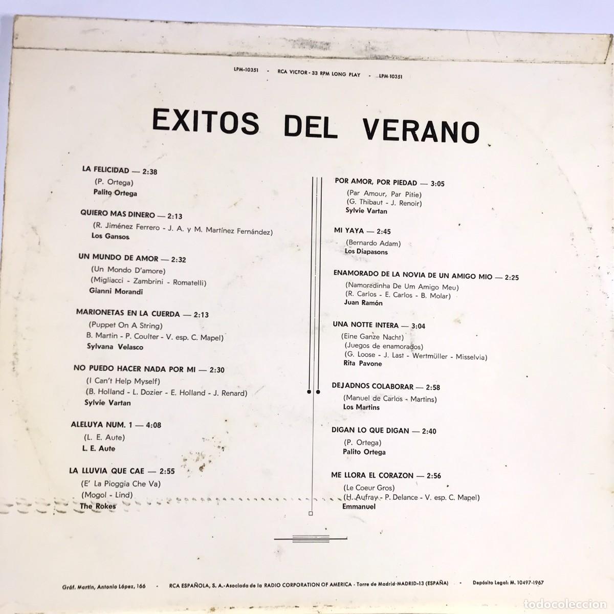 Discos de vinilo: Various ● &Eacute;xitos Del Verano ● Vinyl, LP, Compilation SPAIN 1967 - Foto 3