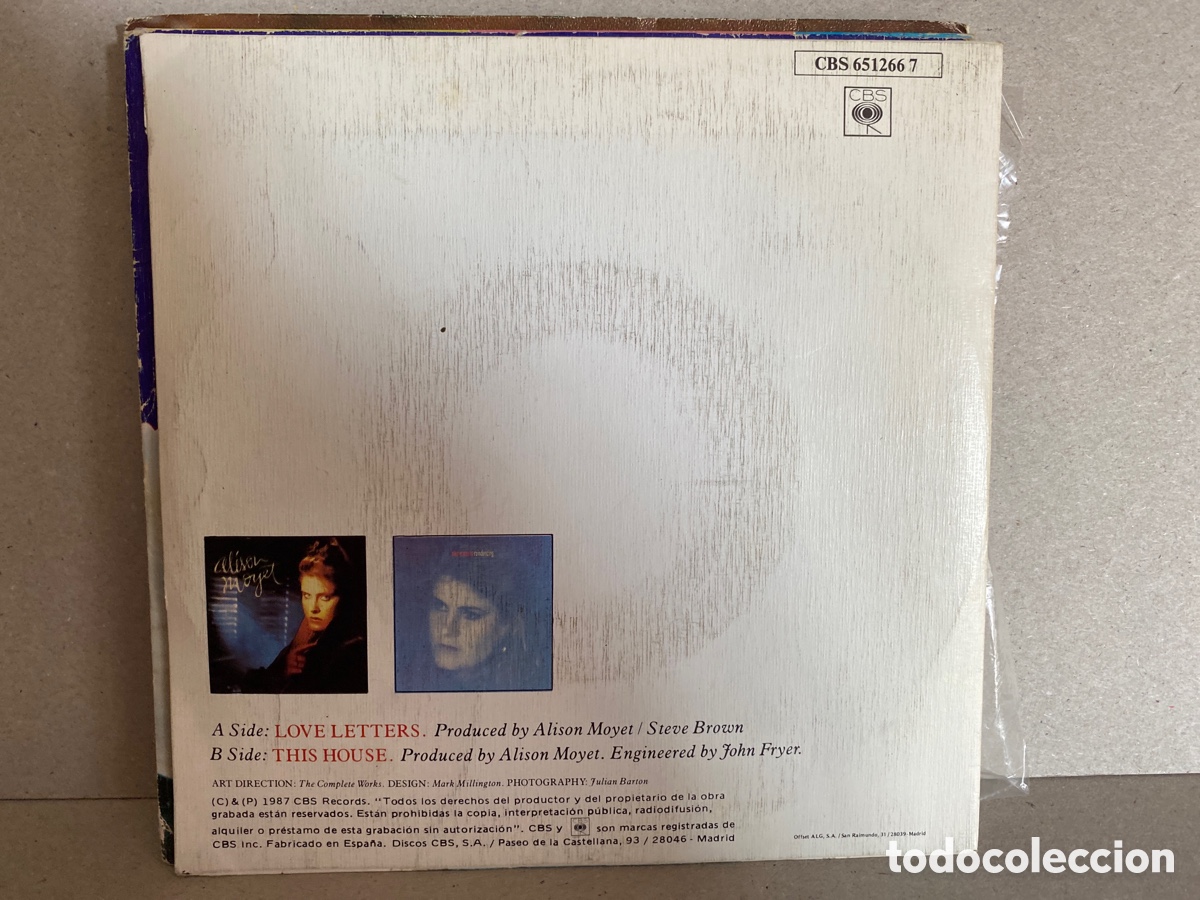 Discos de vinilo: Alison Moyet - Love Letters (7&rdquo;, Single) - Foto 2