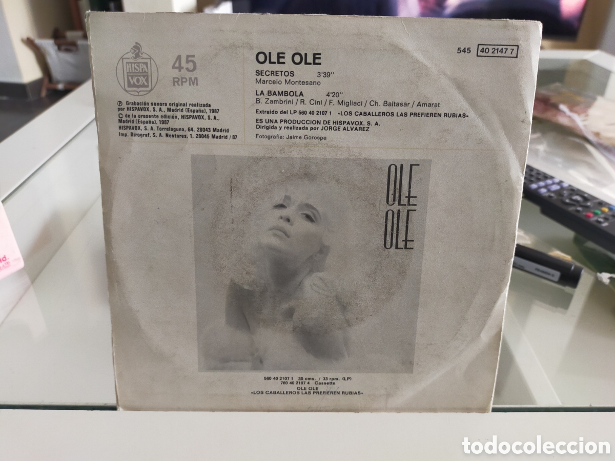 Discos de vinilo: Ole ole single secretos 1987 - Foto 2