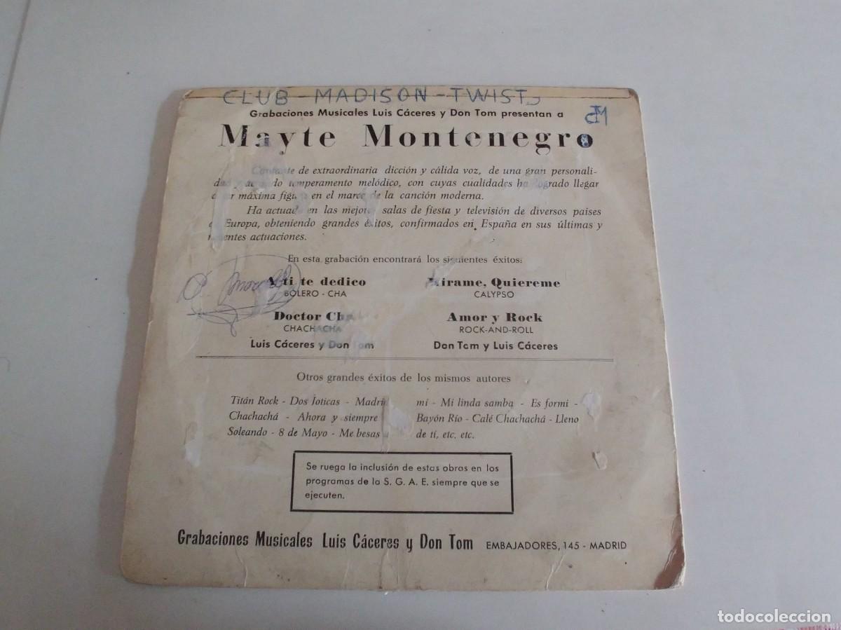 Discos de vinilo: MAYTE MONTENEGRO-EP A TI TE DEDICO +3 - Foto 2