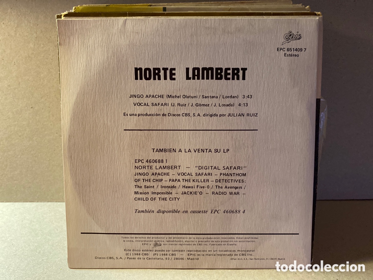Discos de vinilo: Norte Lambert - Jingo Apache (7&rdquo;, Single) - Foto 2