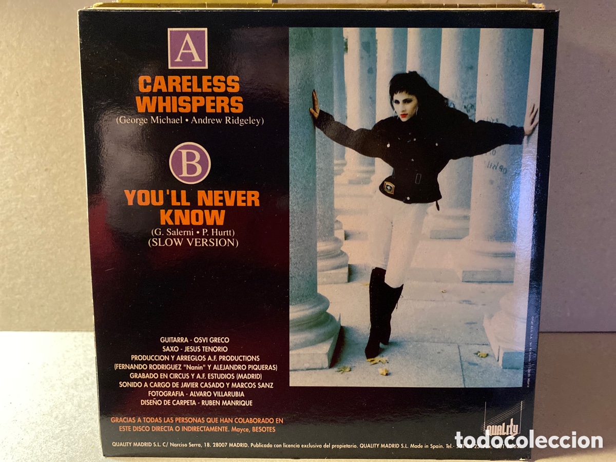 Discos de vinilo: Mayce - Careless Whispers / Youll Never Know (7&rdquo;, Single) - Foto 2