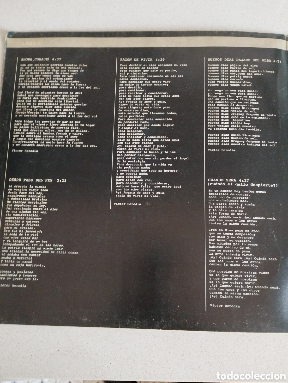 Discos de vinilo: V&iacute;ctor Heredia coraje - Foto 2