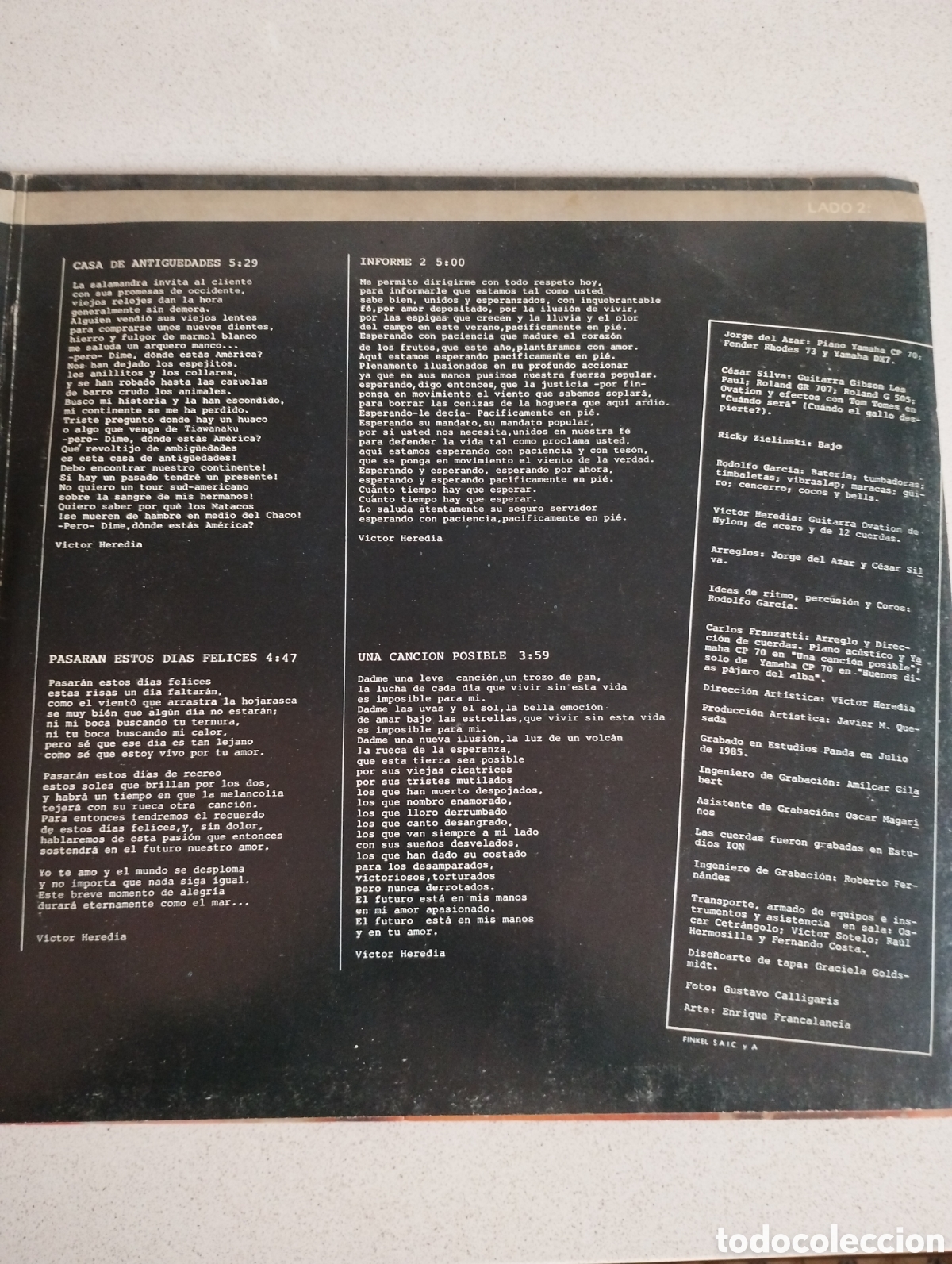Discos de vinilo: V&iacute;ctor Heredia coraje - Foto 3