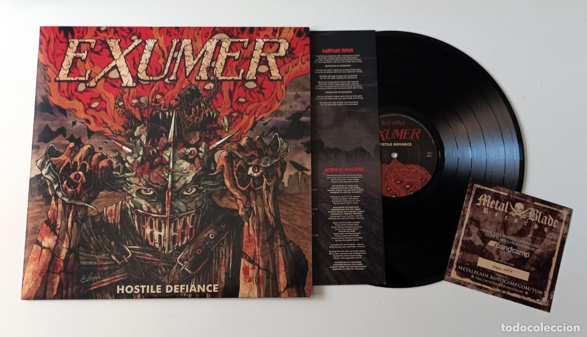 Discos de vinilo: LP EXUMER - HOSTILE DEFIANCE - Foto 3