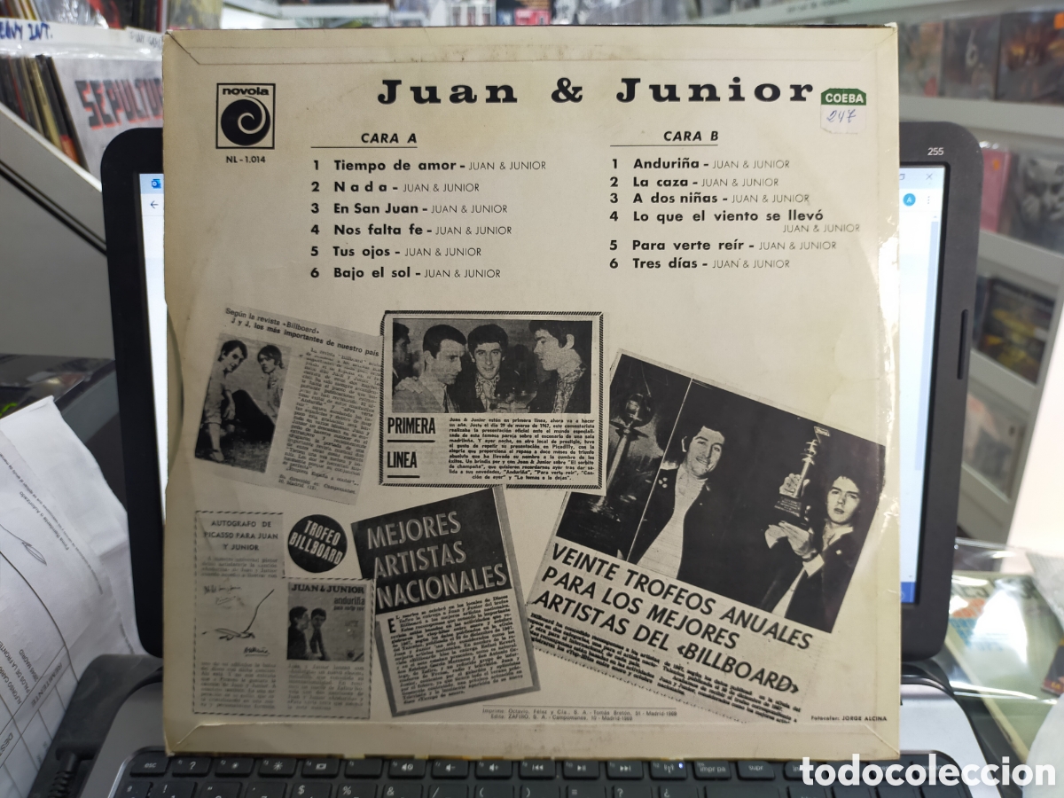 Discos de vinilo: Juan & junior lp original 1969 novola - Foto 2