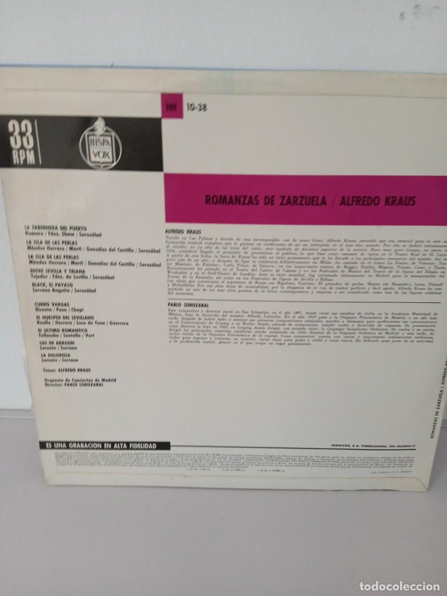 Discos de vinilo: ALFREDO KRAUS Romanzas de Zarzuela - Foto 2