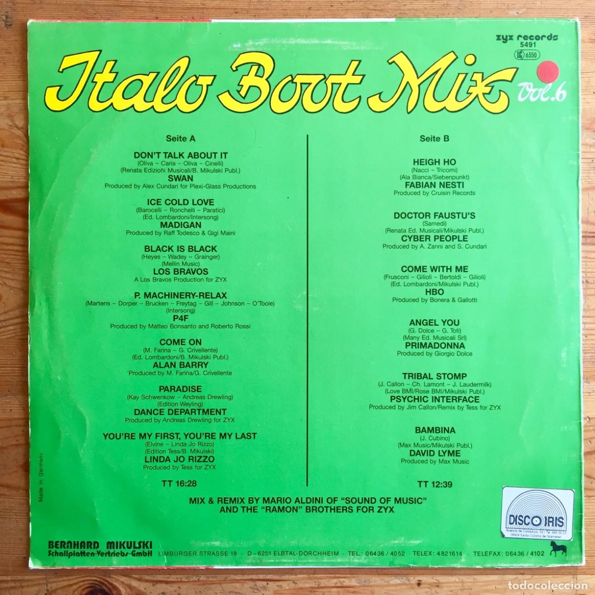 Discos de vinilo: V / A : ITALO BOOT MIX VOL. 6 [ZYX - DEU 1986] LP/COMP - Foto 2