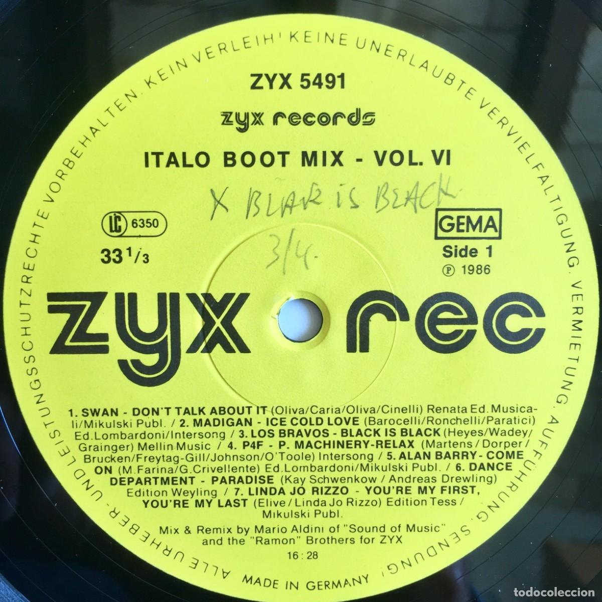 Discos de vinilo: V / A : ITALO BOOT MIX VOL. 6 [ZYX - DEU 1986] LP/COMP - Foto 3