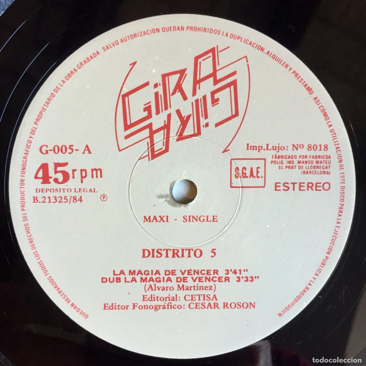 Discos de vinilo: DISTRITO 5 : LA MAGIA DE VENCER [GIRA - ESP 1984] 12&rdquo; - Foto 3