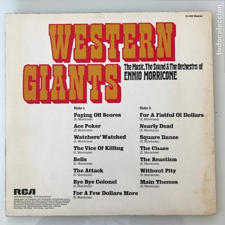 Discos de vinilo: Western Giants. Ennio Morricone. - Foto 2