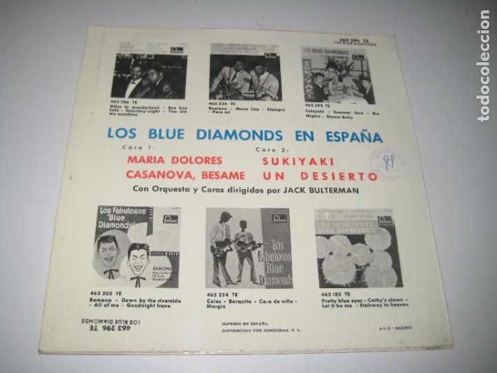 Discos de vinilo: los blue diamonds maria dolores +3 - Foto 2