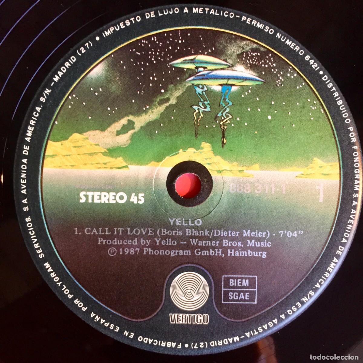 Discos de vinilo: YELLO : CALL IT LOVE [VERTIGO - ESP 1987] 12&rdquo; - Foto 3