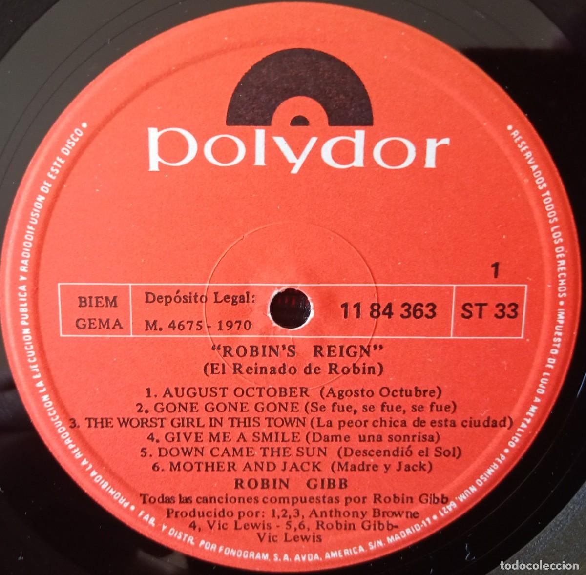 Discos de vinilo: ROBIN GIBB ** Robins Reign ** VINILO LP ORIGINAL 1970 - Foto 3