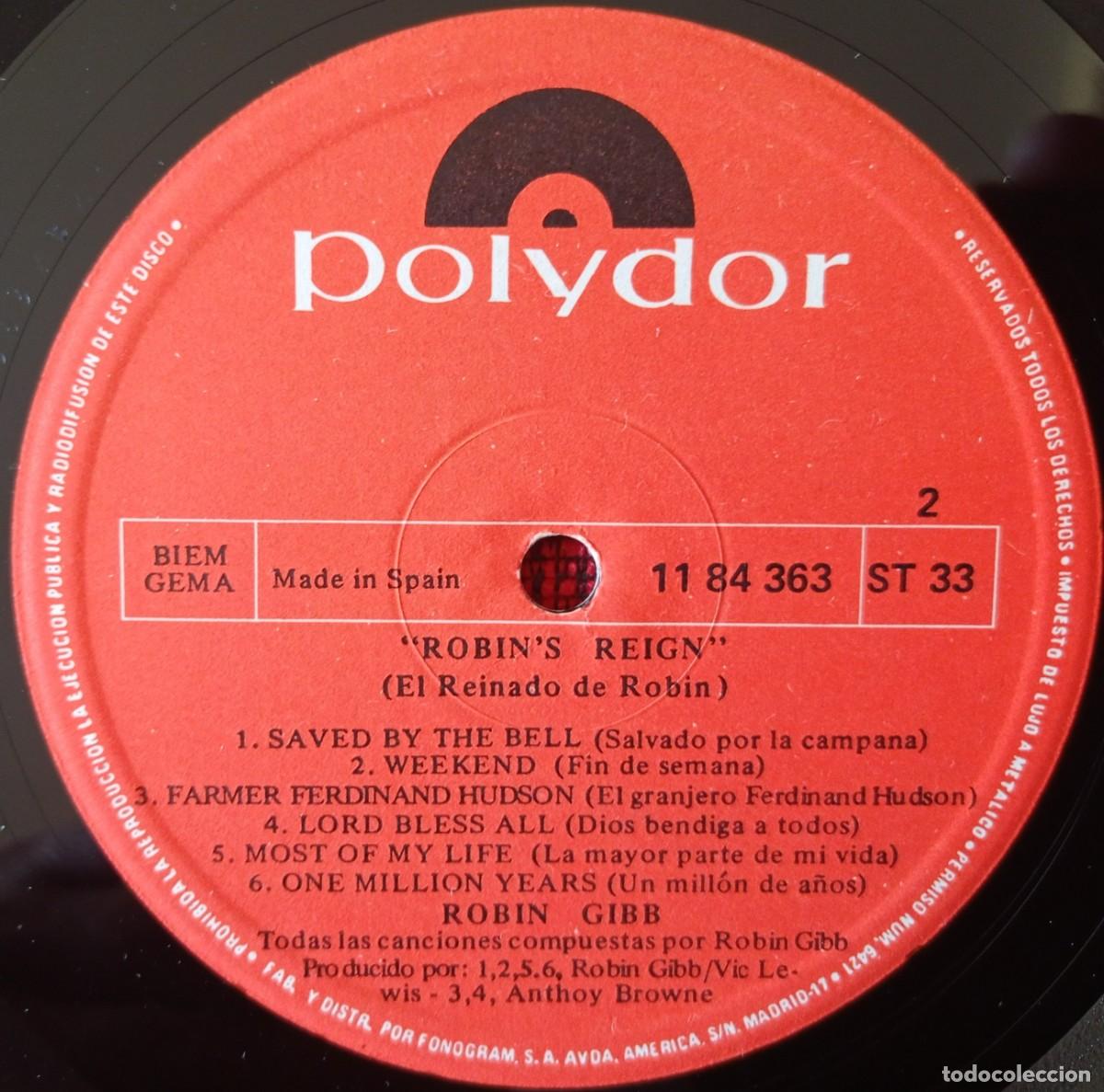 Discos de vinilo: ROBIN GIBB ** Robins Reign ** VINILO LP ORIGINAL 1970 - Foto 4