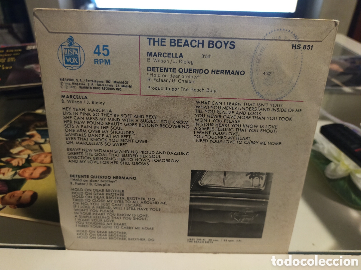 Discos de vinilo: Beach boys single marcella Espa&ntilde;a 1972 - Foto 2