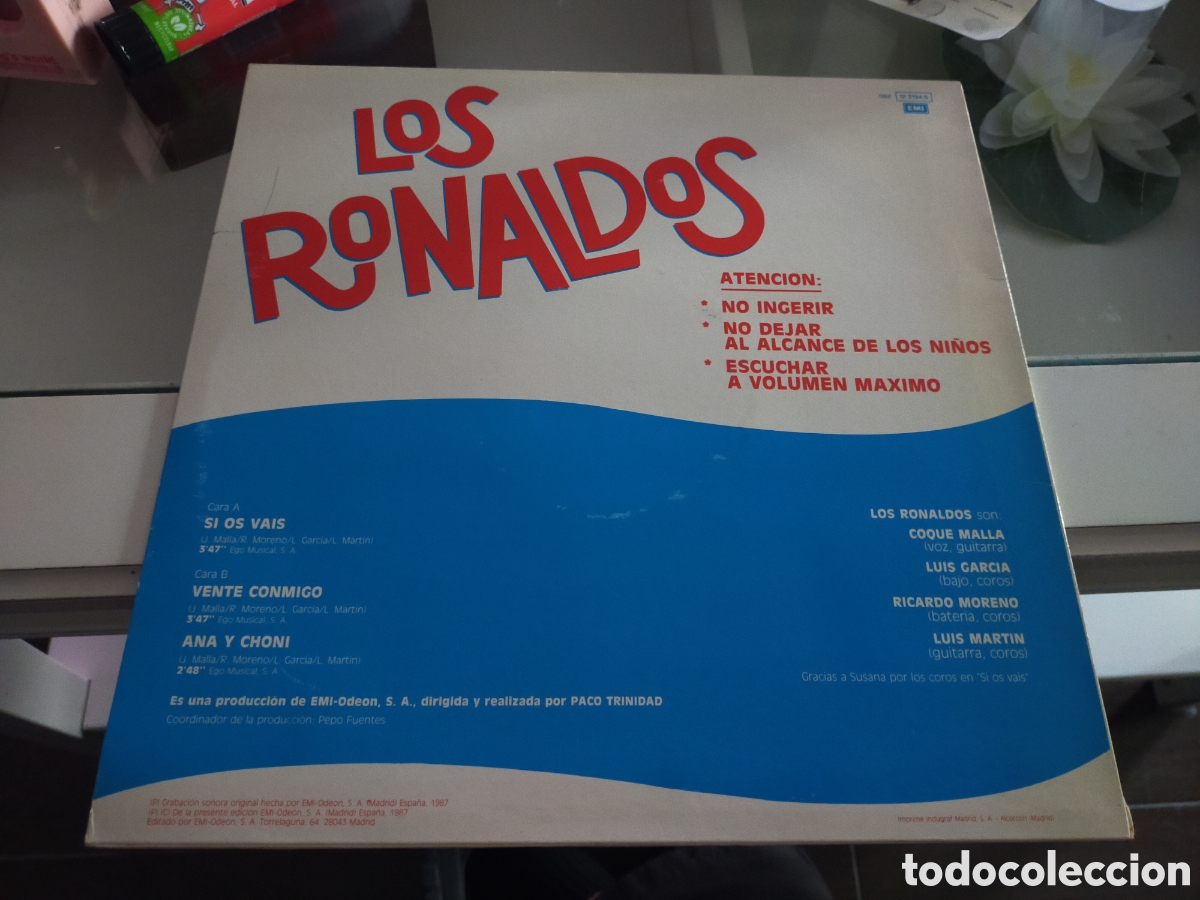 Discos de vinilo: Los ronaldos maxi si os vais 1987 - Foto 2