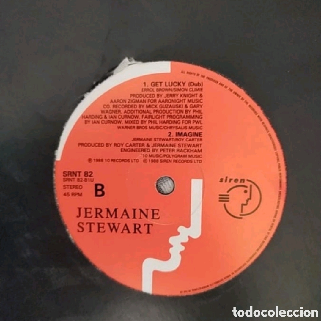 Discos de vinilo: Maxi single Jermaine Stewart. Get Lucky - Foto 2