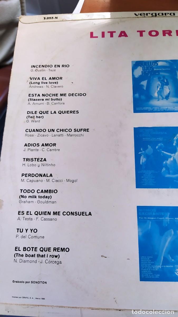 Discos de vinilo: LITA TORELLO - EXITOS - Foto 2