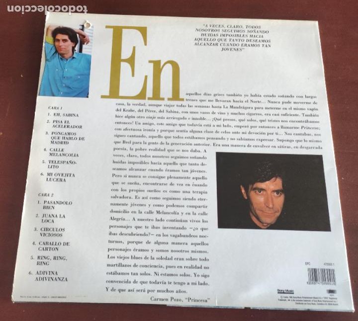Discos de vinilo: JOAQUIN SABINA - QUERIDO SABINA - LP - 1992 - Foto 2