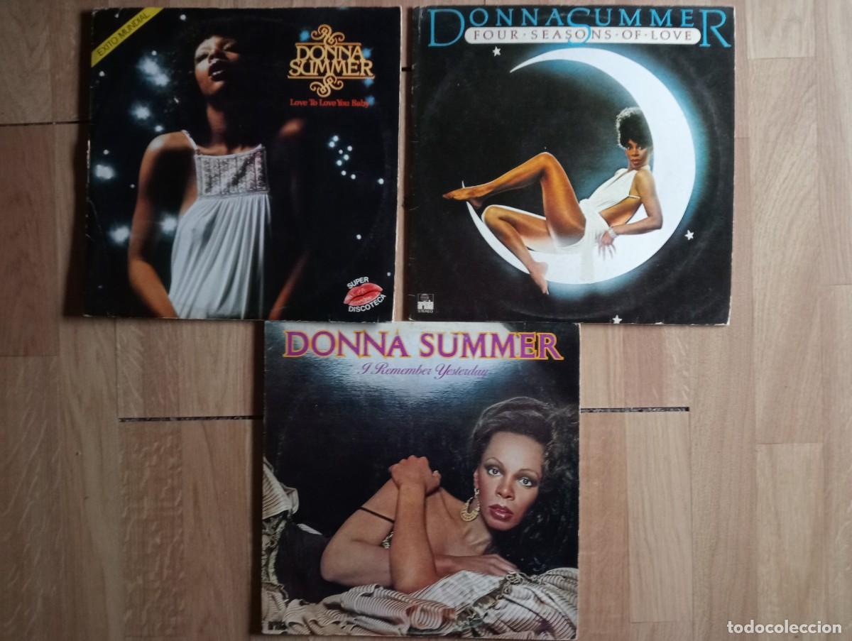 Discos de vinilo: lote de 3 lps de donna summer 1 con poster otro con insert - Foto 1