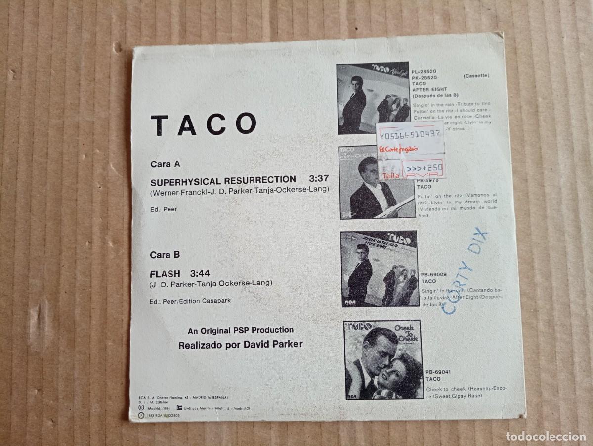 Discos de vinilo: TACO - SUPERPHYSICAL SINGLE 1983 EDICION ESPA&Ntilde;OLA - Foto 3