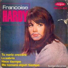 Discos de vinilo: DISCO VINILO SINGLE FRANCOISE HARDY VER CONTENIDO EN FOTOGRAFIAS DISCO FUNDA PINTORREADA