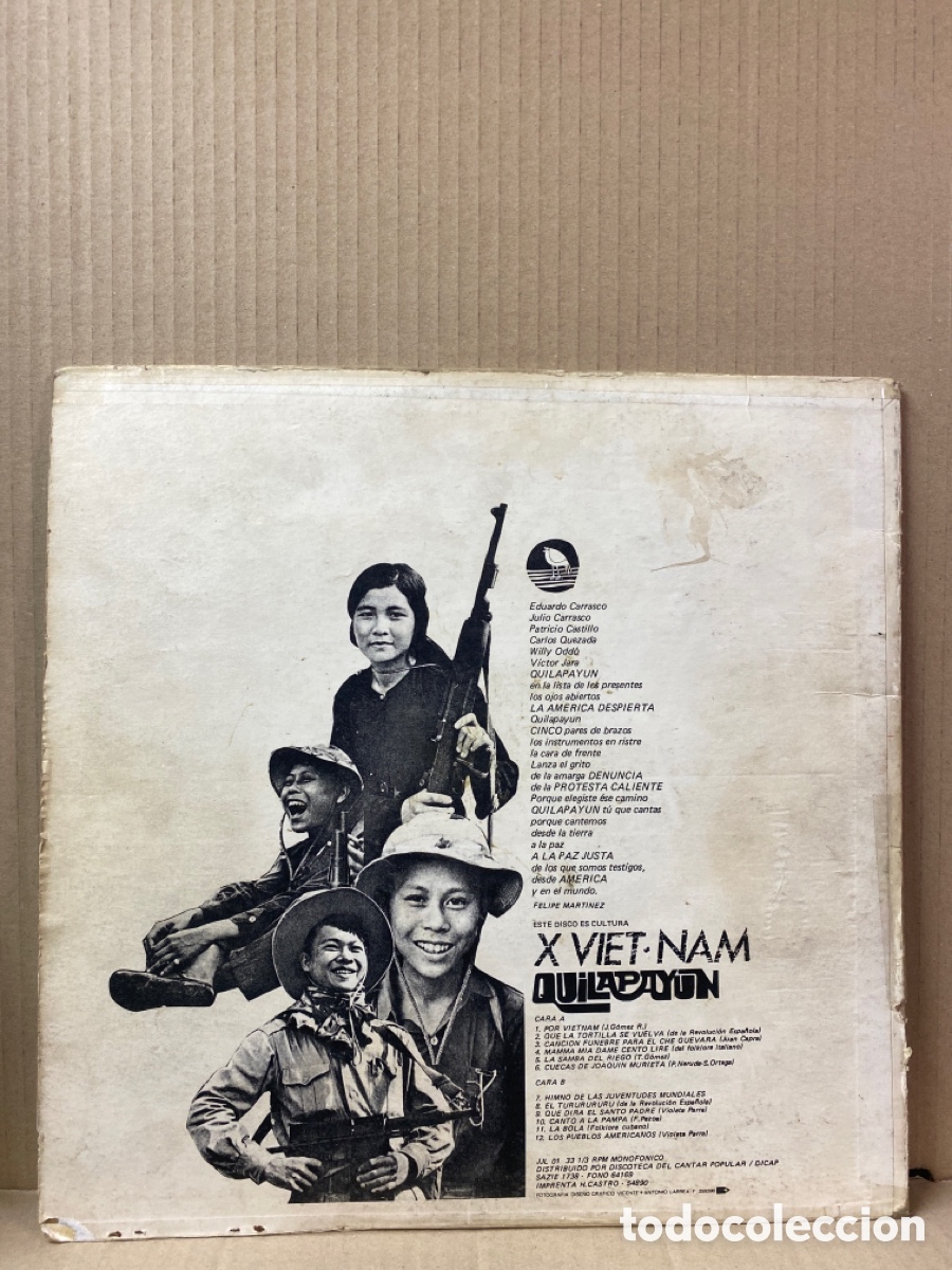 Discos de vinilo: LP QUILAPAYUN, X VIET-NAM - Foto 2