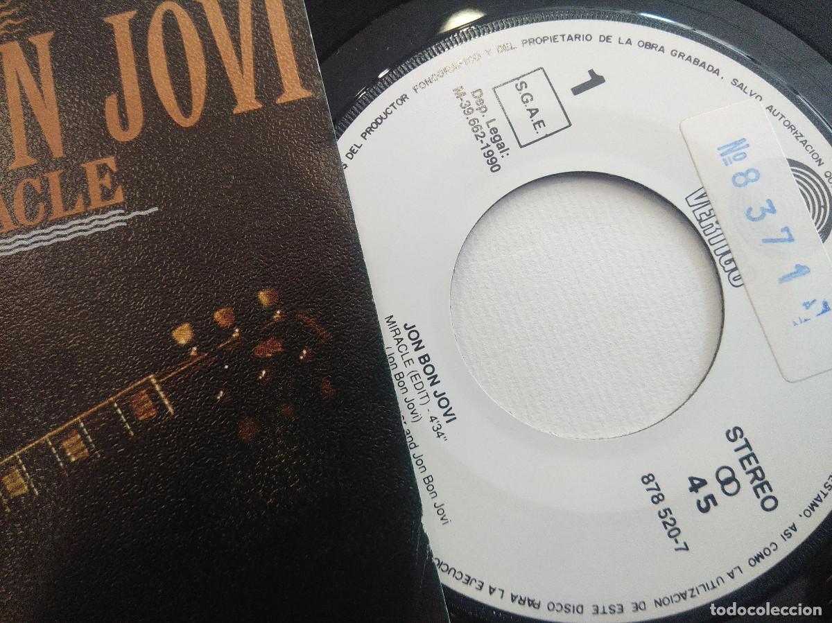 Discos de vinilo: JON BON JOVI/MIRACLE/SINGLE METAL. - Foto 2