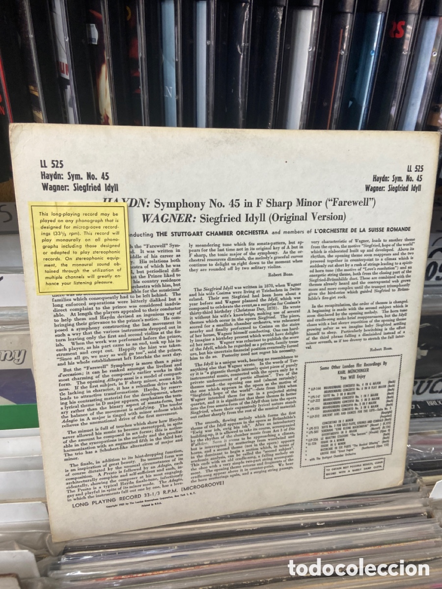 Discos de vinilo: Wagner siegfried idyll haydn symphony no 45 - Foto 2