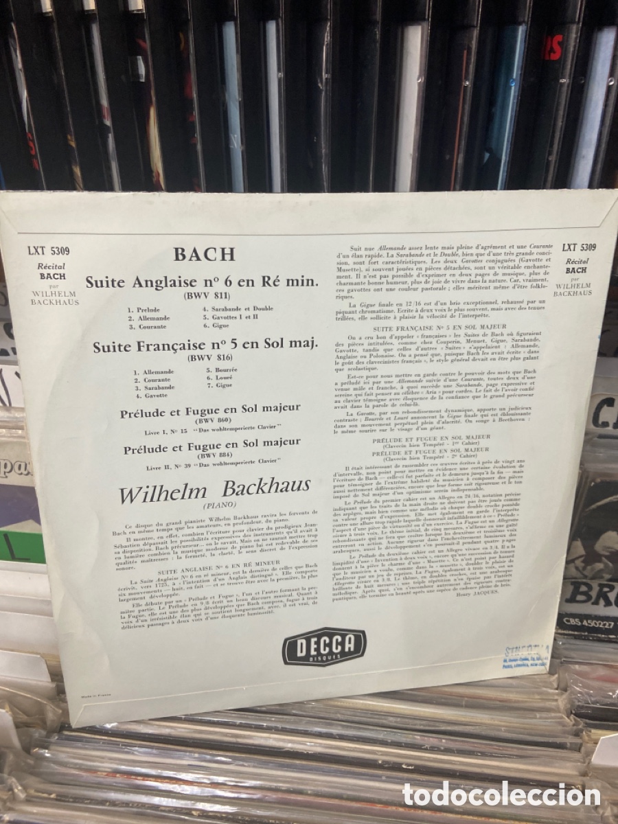 Discos de vinilo: Bach suite anglaise n6 wilhelm backhaus - Foto 2