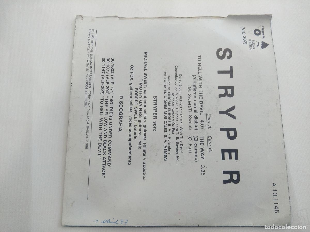 Discos de vinilo: STRYPER/TO HELL WITH THE DEVIL/SINGLE METAL. - Foto 3