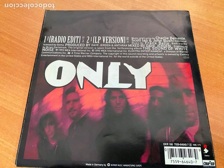 Discos de vinilo: ANTHRAX (ONLY) SINGLE GERMANY 1993 (EPI14) - Foto 3