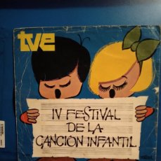 Discos de vinilo: IV FESTIVAL DE LA CANCIÓN INFANTIL SINGLE VINILO