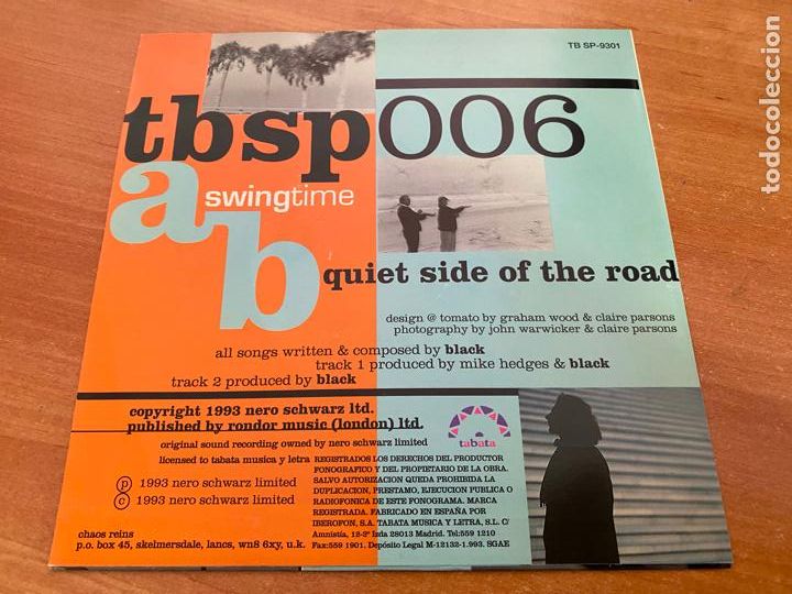 Discos de vinilo: BLACK (SWINGTIME) SINGLE 1993 ESPA&Ntilde;A (EPI14) - Foto 3