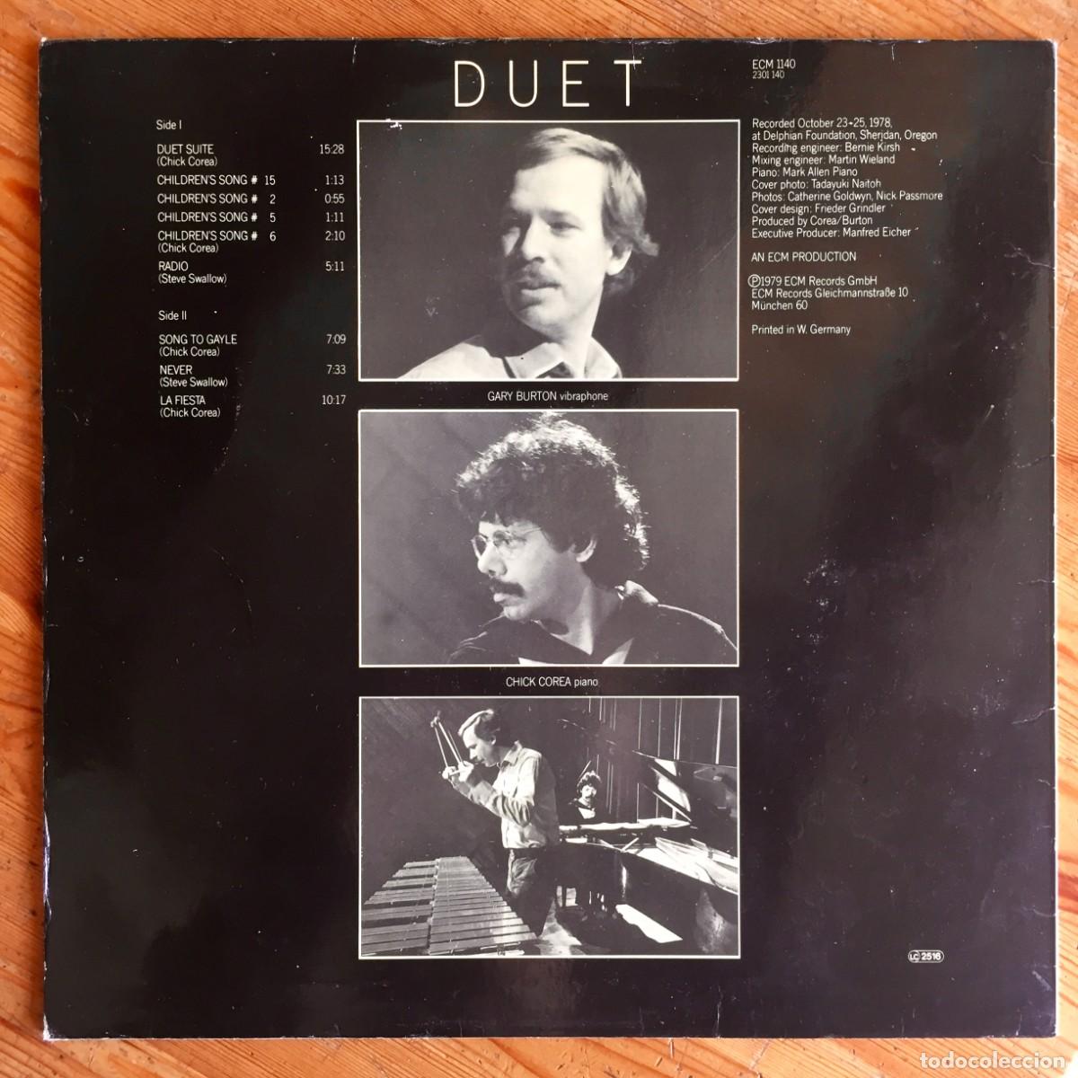 Discos de vinilo: GARY BURTON & CHICK COREA : DUET [ECM - DEU 1979] LP - Foto 2