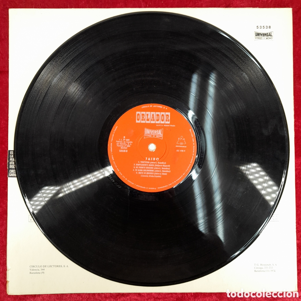 Discos de vinilo: D-437. LP DISCO VINILO. JAIRO. C&Iacute;RCULO DE LECTORES. - Foto 4