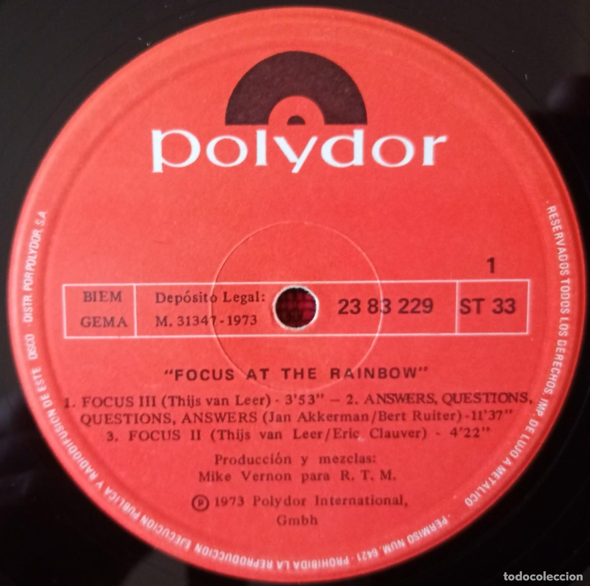 Discos de vinilo: FOCUS ** At The Rainbow ** VINILO LP ORIGINAL 1973 - Foto 3