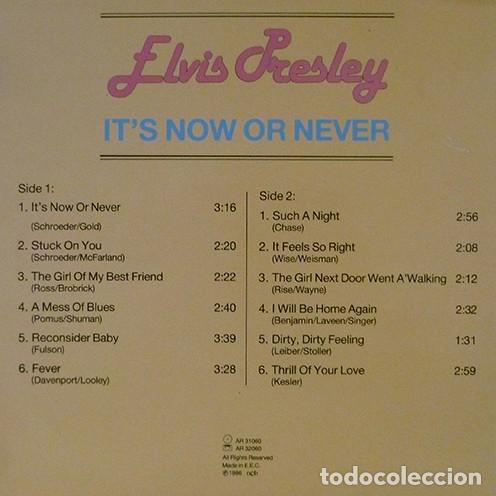 Discos de vinilo: Elvis Presley &ndash; Its Now Or Never - Foto 2