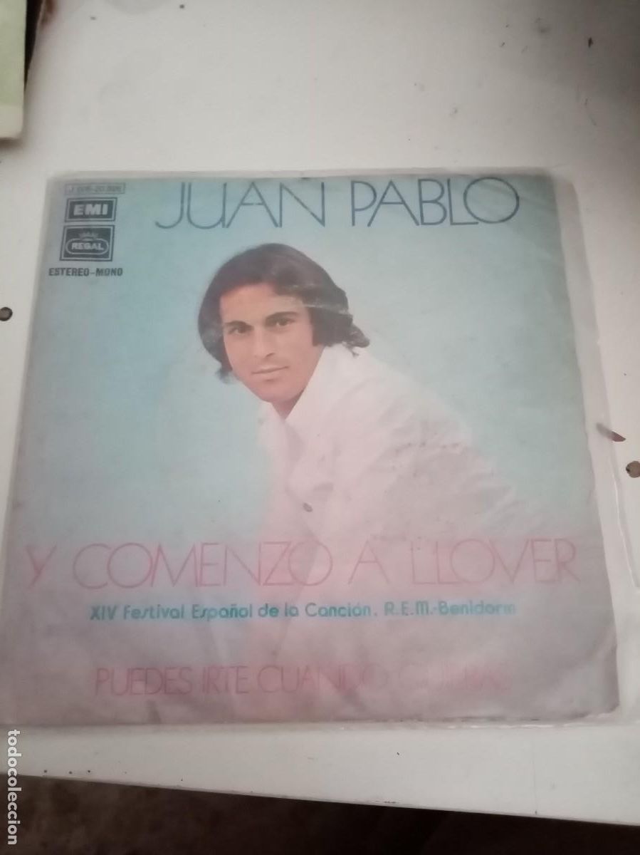 Discos de vinilo: JUAN PABLO. Y COMENZO A LLOVER. MB1 - Foto 1