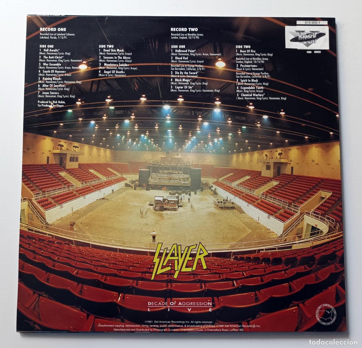 Discos de vinilo: LP SLAYER - DECADE OF AGGRESSION LIVE - Foto 2