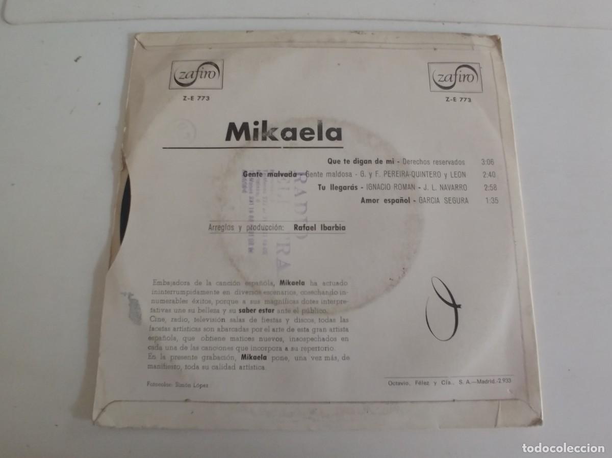 Discos de vinilo: MIKAELA-EP QUE TE DIGAN DE MI +3 - Foto 2