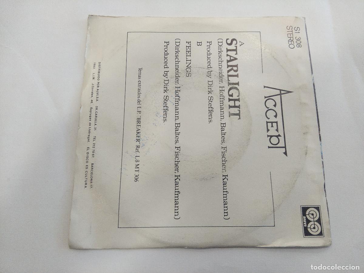 Discos de vinilo: ACCEPT/STARLIGHT/SINGLE METAL PROMOCIONAL. - Foto 3
