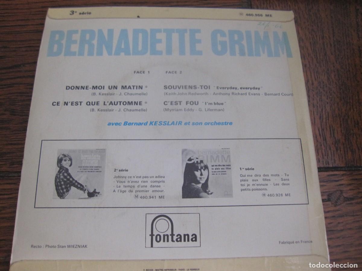 Discos de vinilo: Bernadette Grimm `Donne-Moi Un Matin` 1966 - Foto 2
