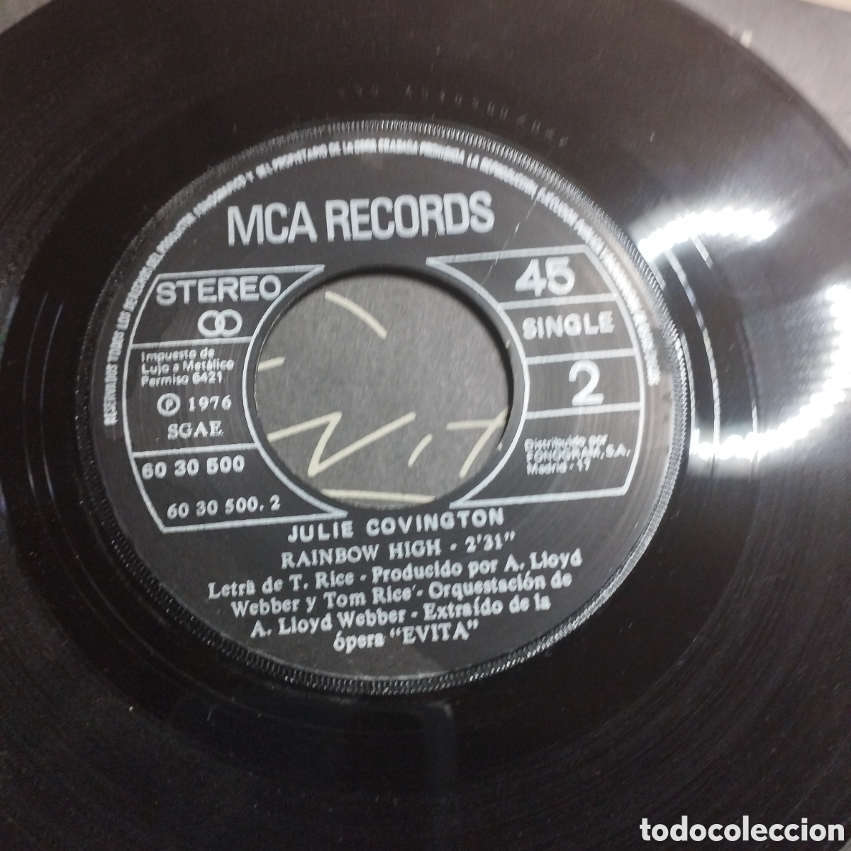 Discos de vinilo: Single 7&rdquo; Evita 1976 Opera Julie Covington. - Foto 4